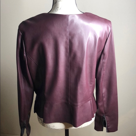 Worthington Burgundy Soft Faux Leather Jacket - Picture 2 of 7